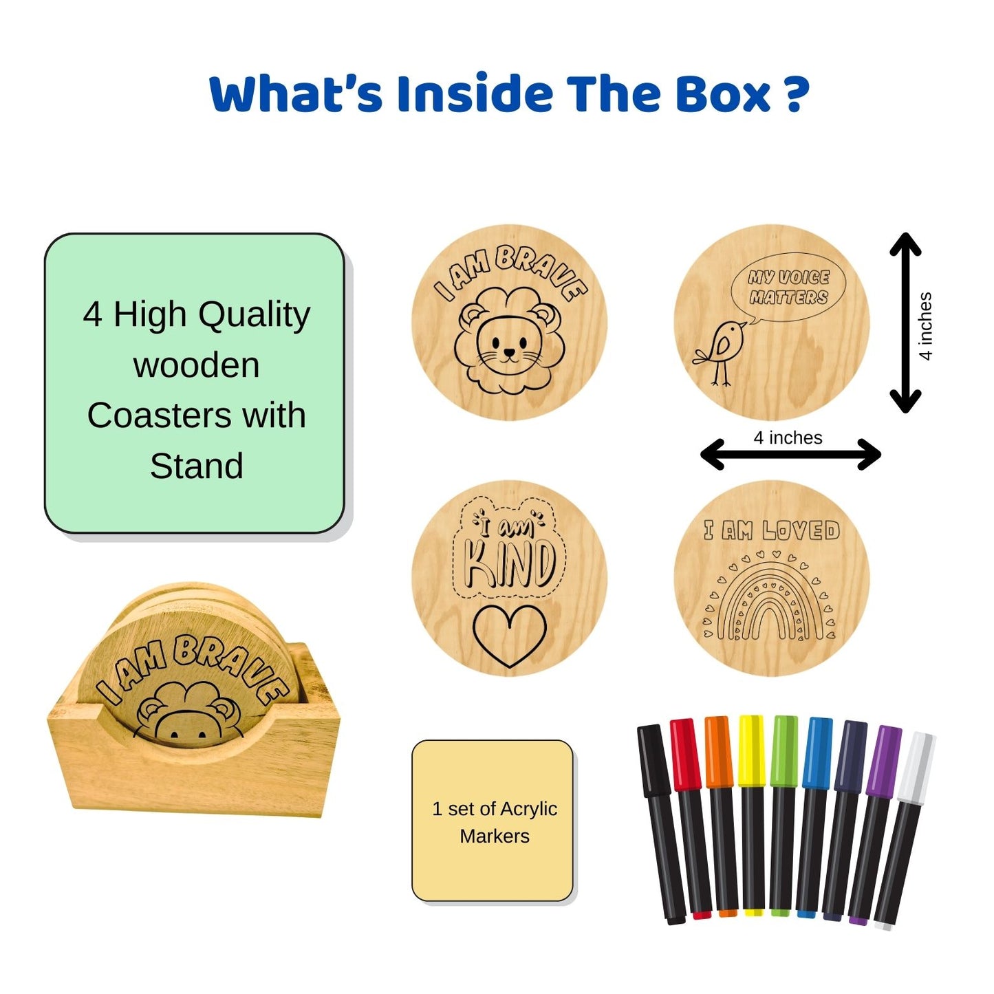Wooden Affirmation Coasters